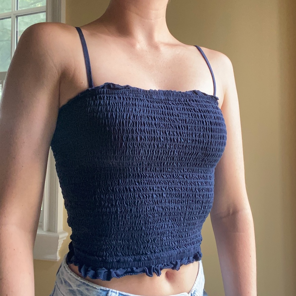 Abercrombie & Fitch Navy Blue Crop Top